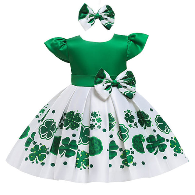 Kids Ball Gown Elegant Bow Children Elegant Clothes