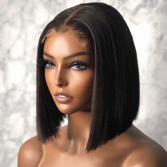 Transparent Lace Closure Wig Remy Human Wig PrePlucked Hairline