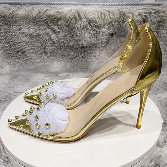 Transparent Pointy Toe High Heel Shoes
