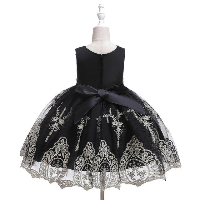 Infant Baby Girls Dress Embroidery Flower Princess Formal  Lace Gown Dresses