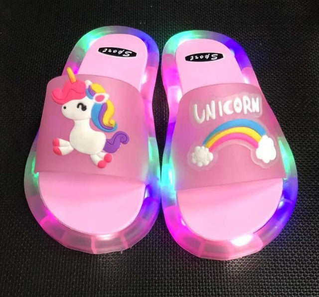 Kids Summer Cute Beach Bathroom Slippers Sandal Shoes for Girl Boys Light Up Shoes