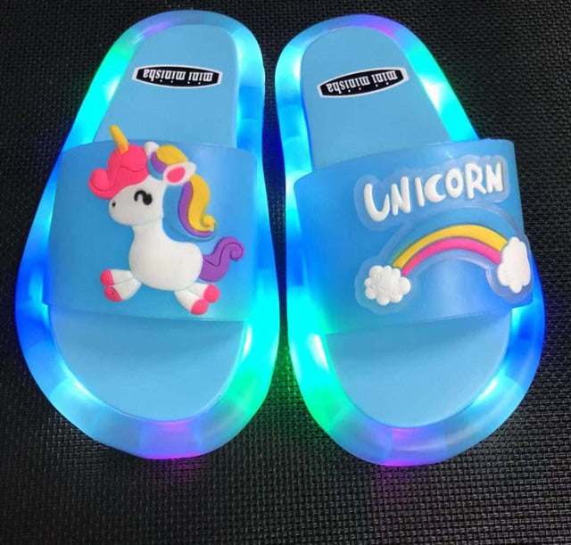 Kids Summer Cute Beach Bathroom Slippers Sandal Shoes for Girl Boys Light Up Shoes