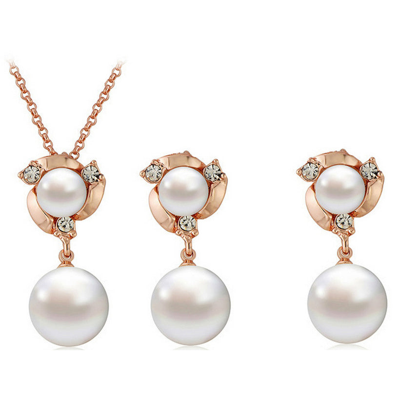pearl earrings rose gold-color fashion earrings evening dress accessories party