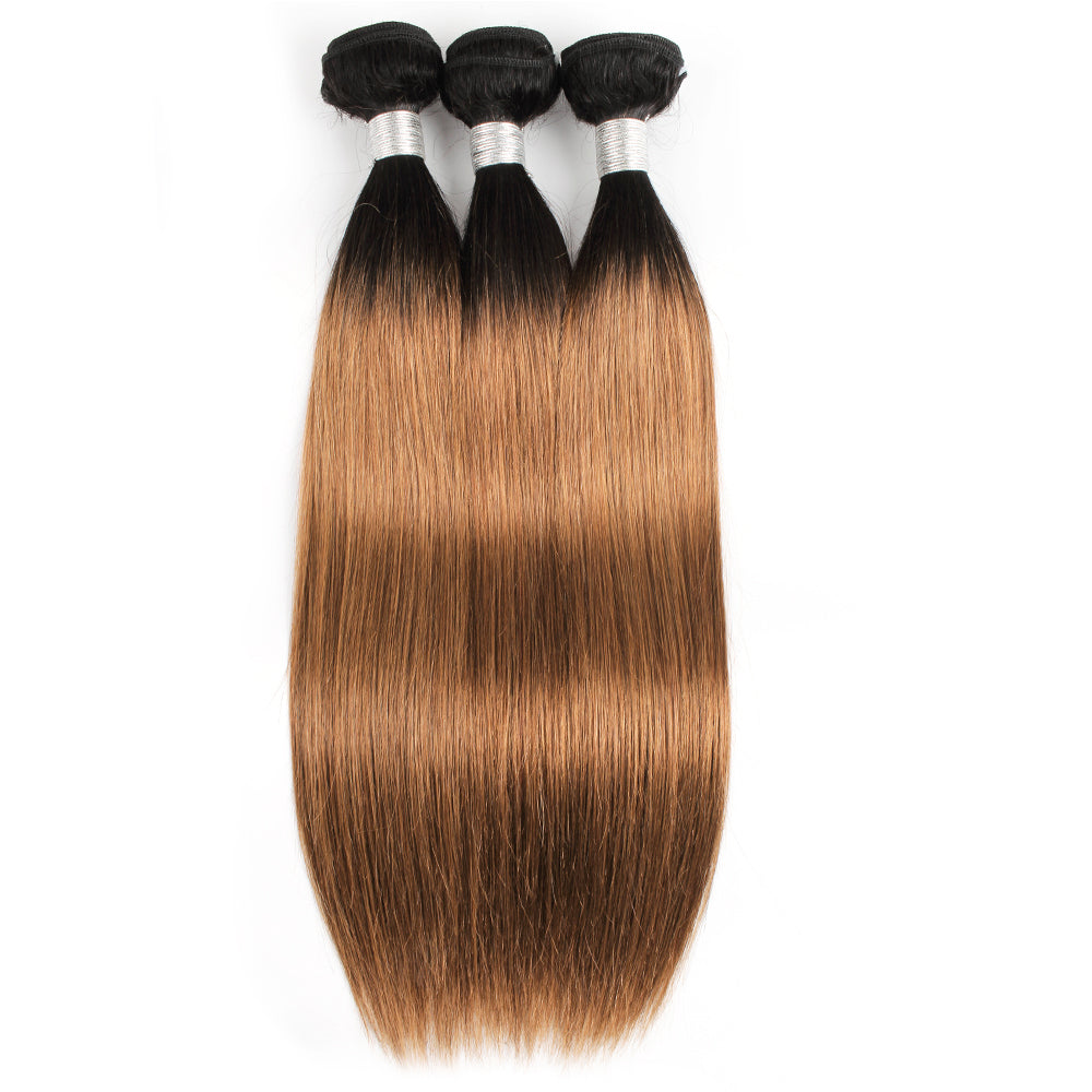 T1B30 straight hair bundles Brazilian human hair extension