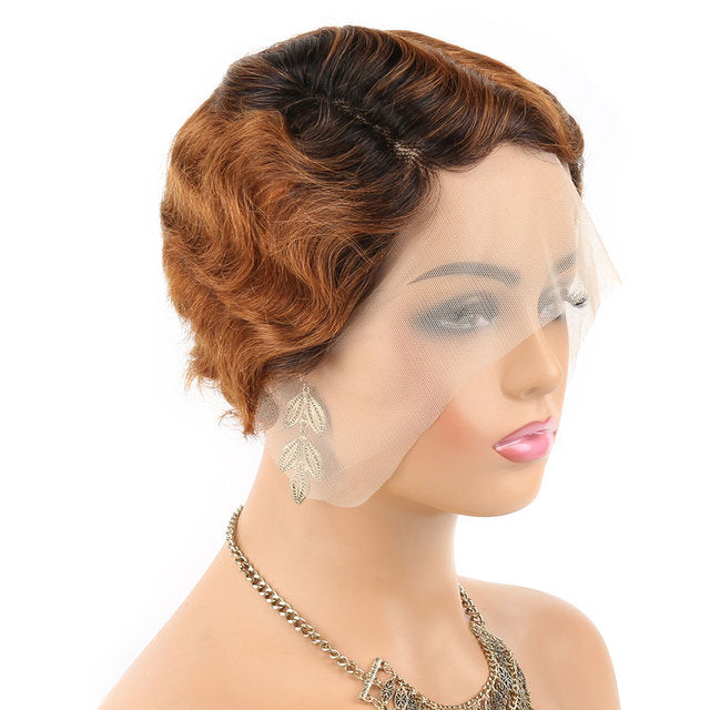 Preplucked Wigs For Women T Part Lace Wig Brown Highlight Wig Human Hair