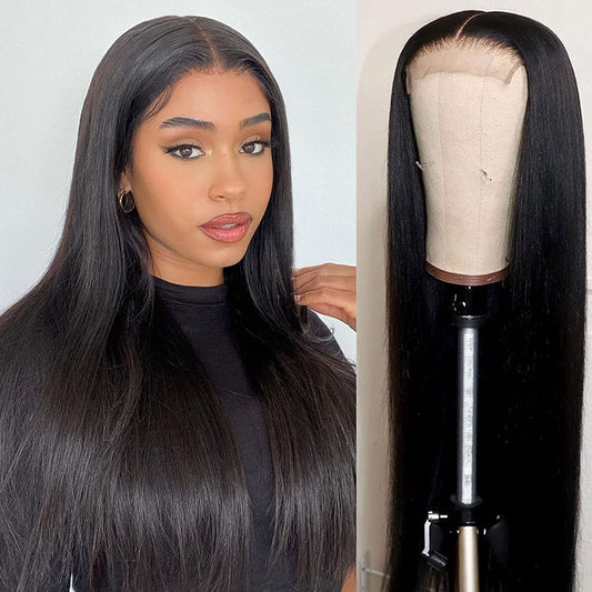 13x4 HD Lace Frontal Wig Bone Straight Human Hair Wigs Peruvian 5x5 HD Lace Closure Wigs