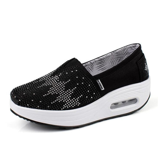 Women Toning Shoes Sport Black Gold Outdoor Shoes