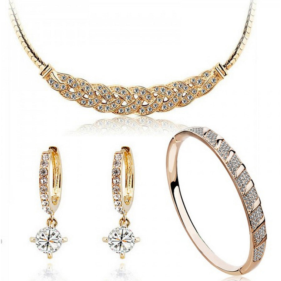 24k gold-color wedding jewelry sets for brides