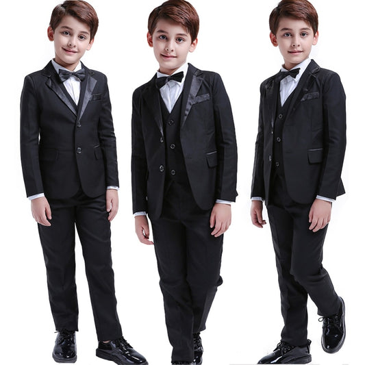 5 Pcs Black Toddler Boys Suits