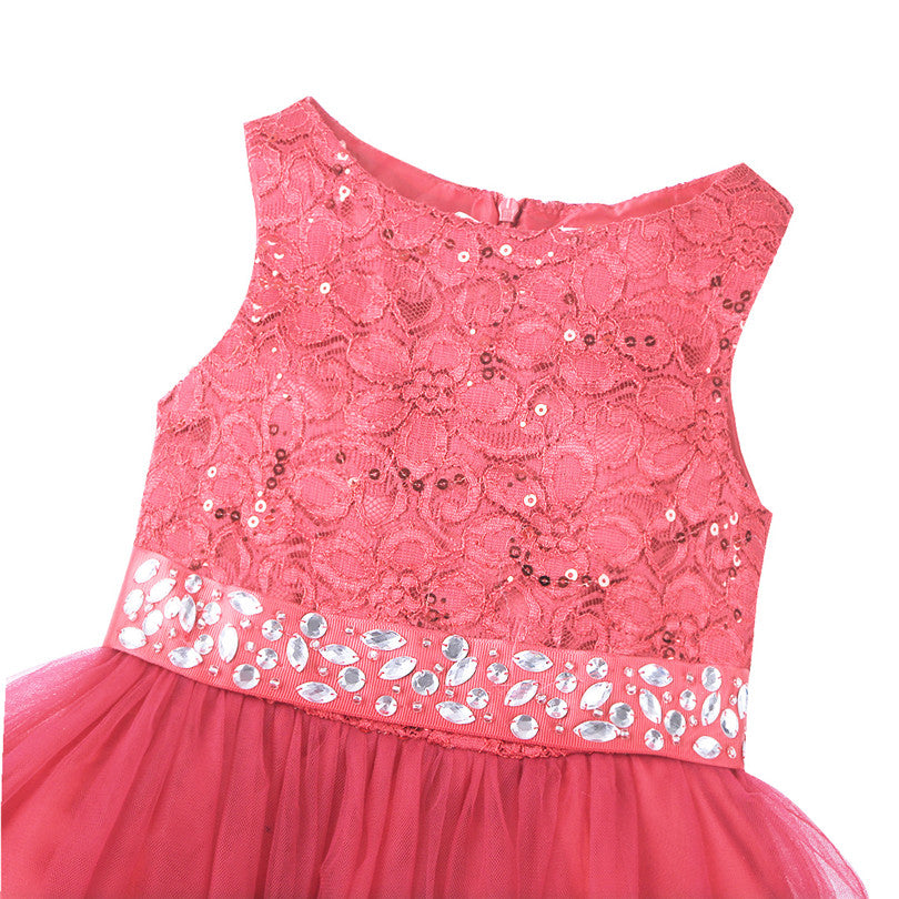 Children Pageant Evening Gowns Sequined Lace Mesh Ball Gowns Wedding Dresses