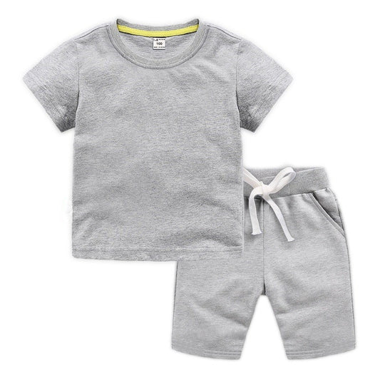 Children Cotton T-shirts+Shorts 2pcs