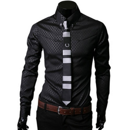 Mens Dress Shirts Long Sleeve Slim Casual